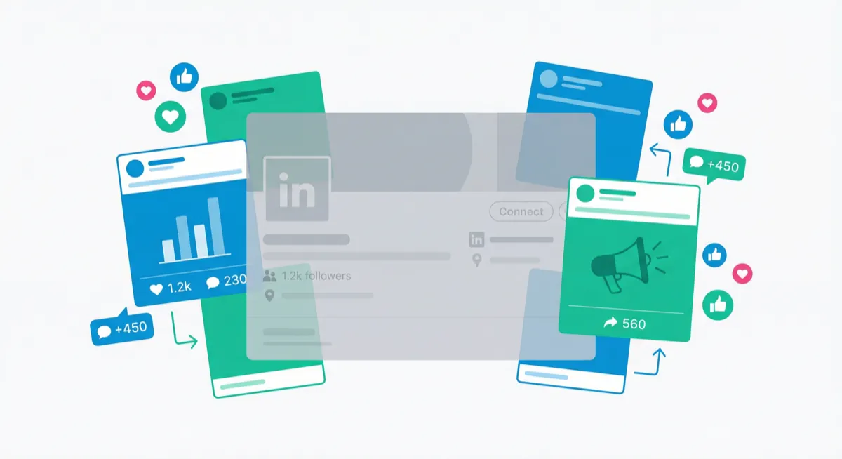 Illustration: osynligt företag medan konkurrenter syns på LinkedIn